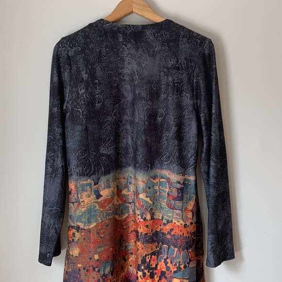 LONGLINE Jacket City Scape Simply Couture Women’s Long Sleeve Size Small - Picture 9 of 15